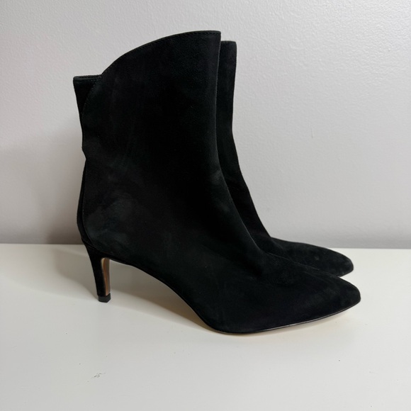 Sam Edelman Usha Pointed Toe Black Suede Booties Size 7 NEW - Picture 2 of 10
